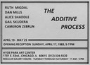 The Additive Process, Hyde Park Art Center, Chicago, 1983