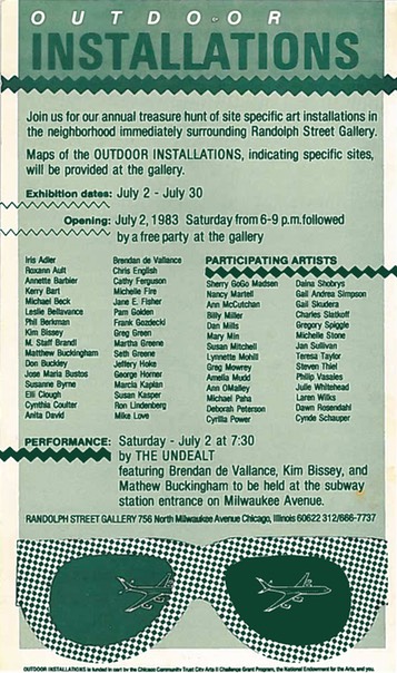 Randolph Street Gallery Outdoor Installations 1983 WEB