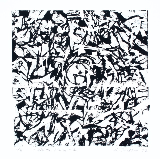 White-Noise-1 1-of-3  image-6-x-6 paper 10-x-10 block-print-on-paper-WEB
